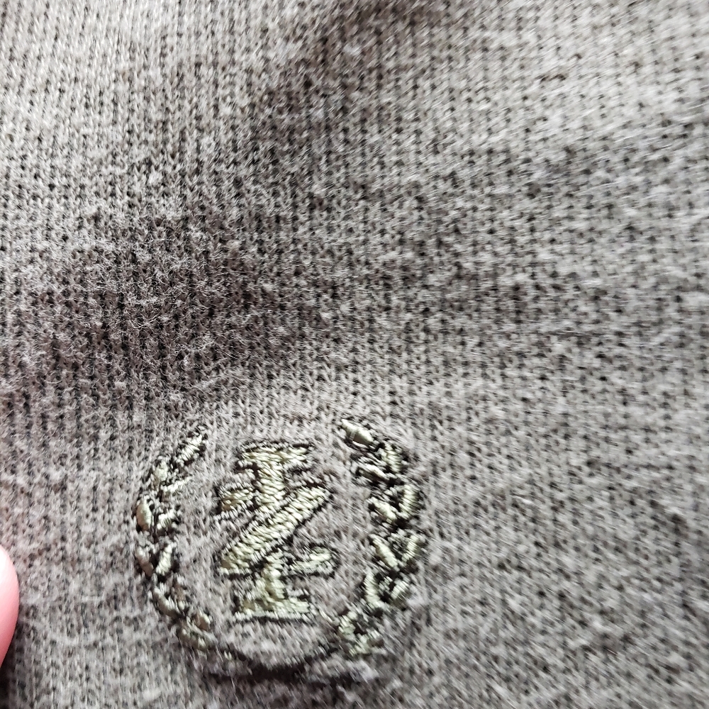 Izod Quarter Zip Long Sleeve Pullover, Grey & Olive Green, Men's XL - Picture 8 of 9